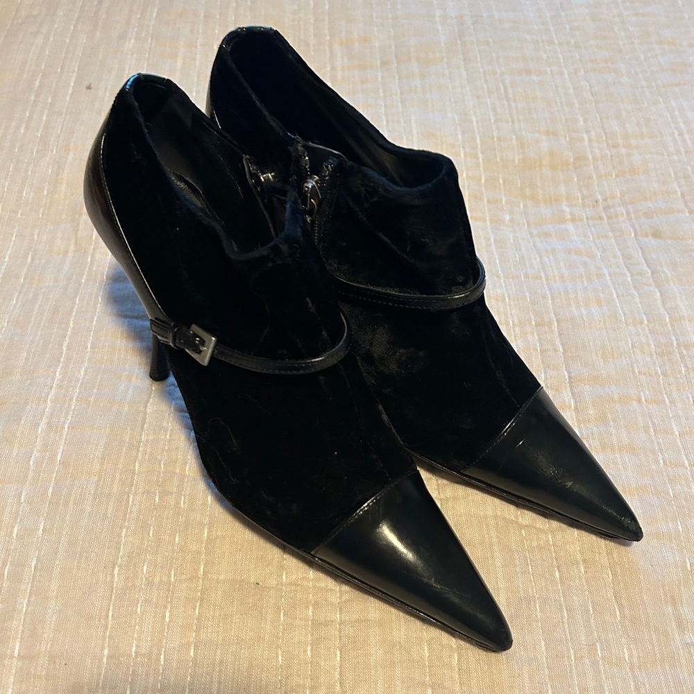 Prada Pointed Toe Low Heel Ankle Boots 36